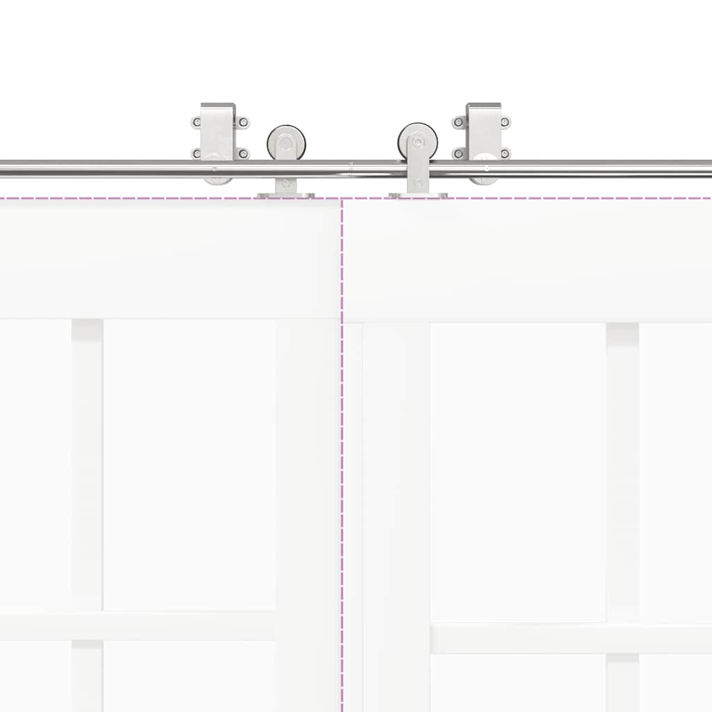 hardwarekit til skydedør 366 cm rustfrit stål sølvfarvet