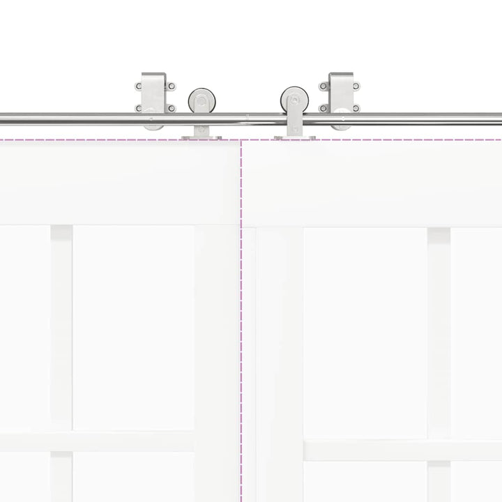 hardwarekit til skydedør 366 cm rustfrit stål sølvfarvet