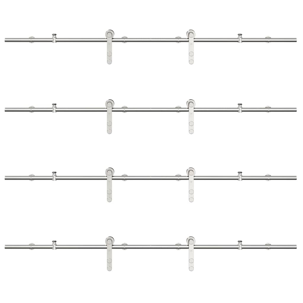 hardwarekit til skydedør 366 cm rustfrit stål sølvfarvet