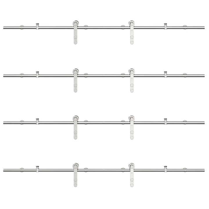 hardwarekit til skydedør 366 cm rustfrit stål sølvfarvet