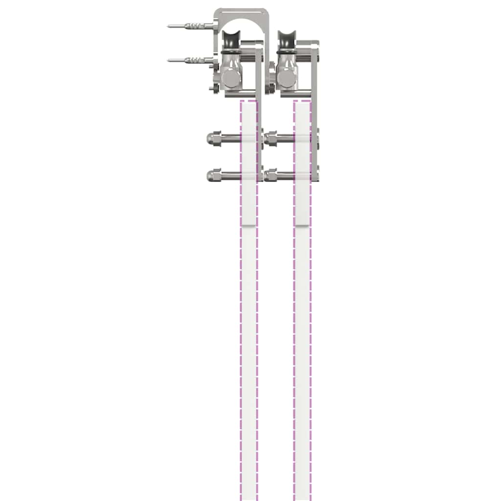 hardwarekit til skydedør 366 cm rustfrit stål sølvfarvet