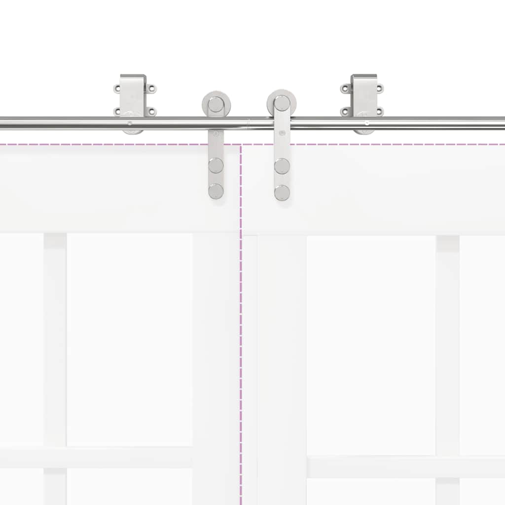 hardwarekit til skydedør 366 cm rustfrit stål sølvfarvet