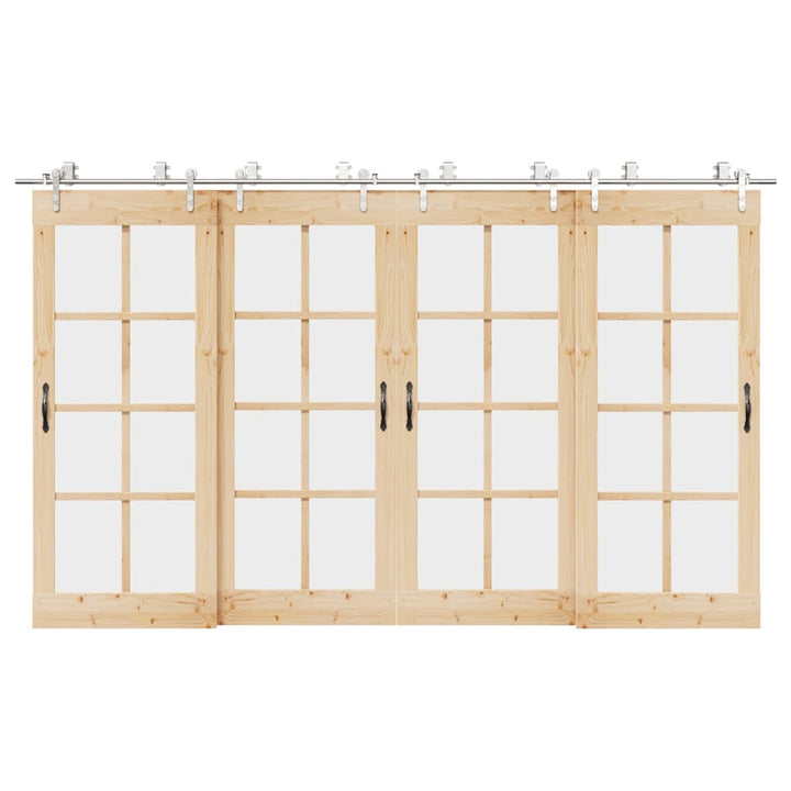 hardwarekit til skydedør 366 cm rustfrit stål sølvfarvet