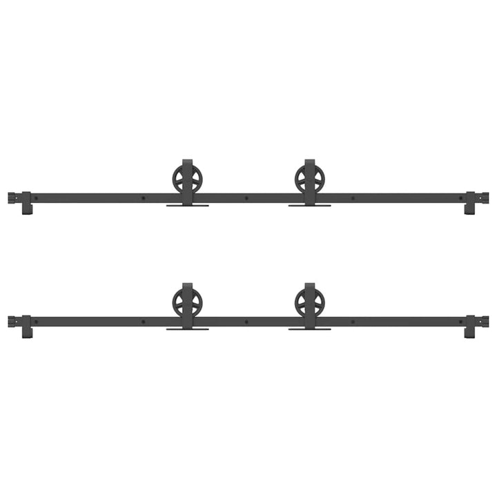 skinnesæt til skydedør 366 cm stål sort