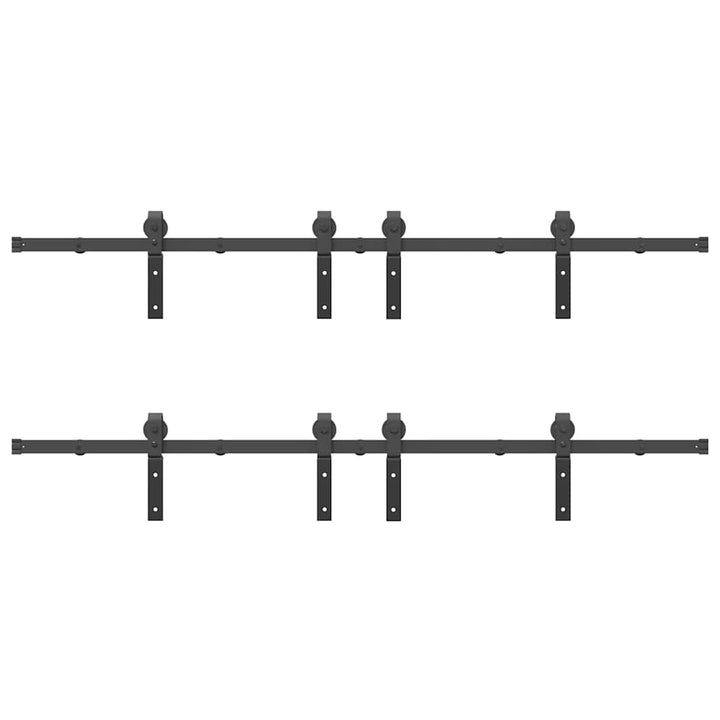 skinnesæt til skydedør 366 cm stål sort