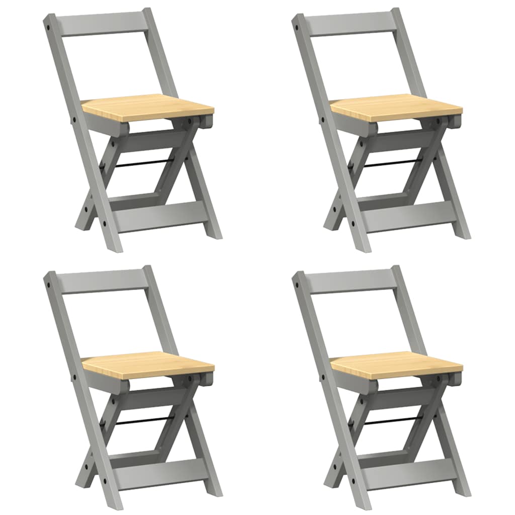 spisebordssæt 5 dele Corona foldbart fyrretræ grå