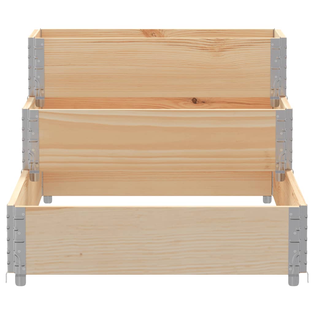 højbed 120x80 cm 3 niveauer massivt fyrretræ