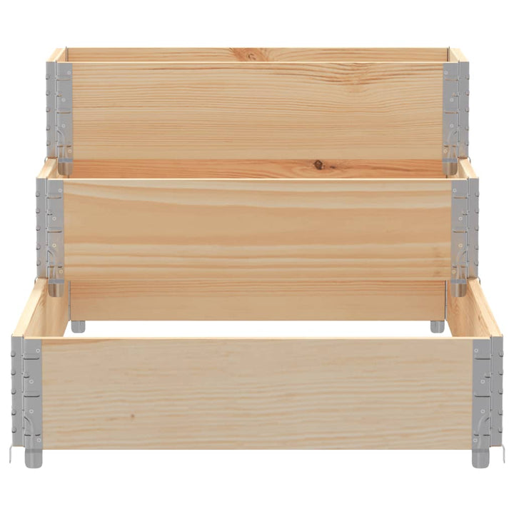 højbed 120x80 cm 3 niveauer massivt fyrretræ