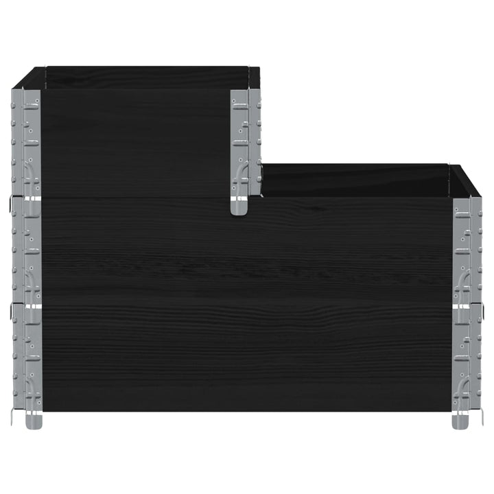 højbed 120x80 cm 3 niveauer massivt fyrretræ sort