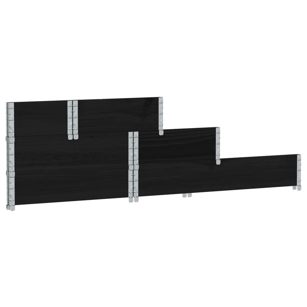 højbed 120x80 cm 3 niveauer massivt fyrretræ sort