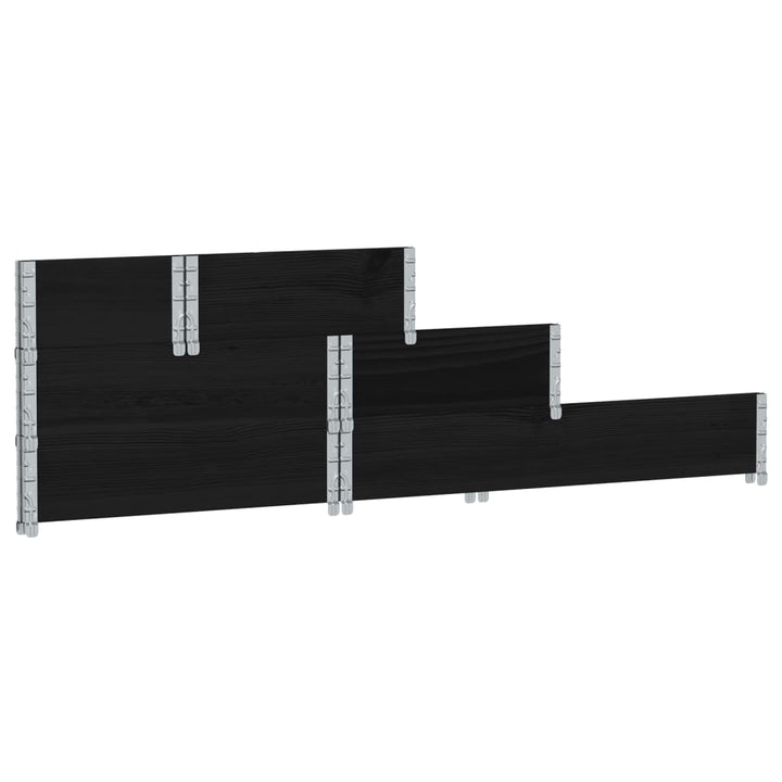 højbed 120x80 cm 3 niveauer massivt fyrretræ sort