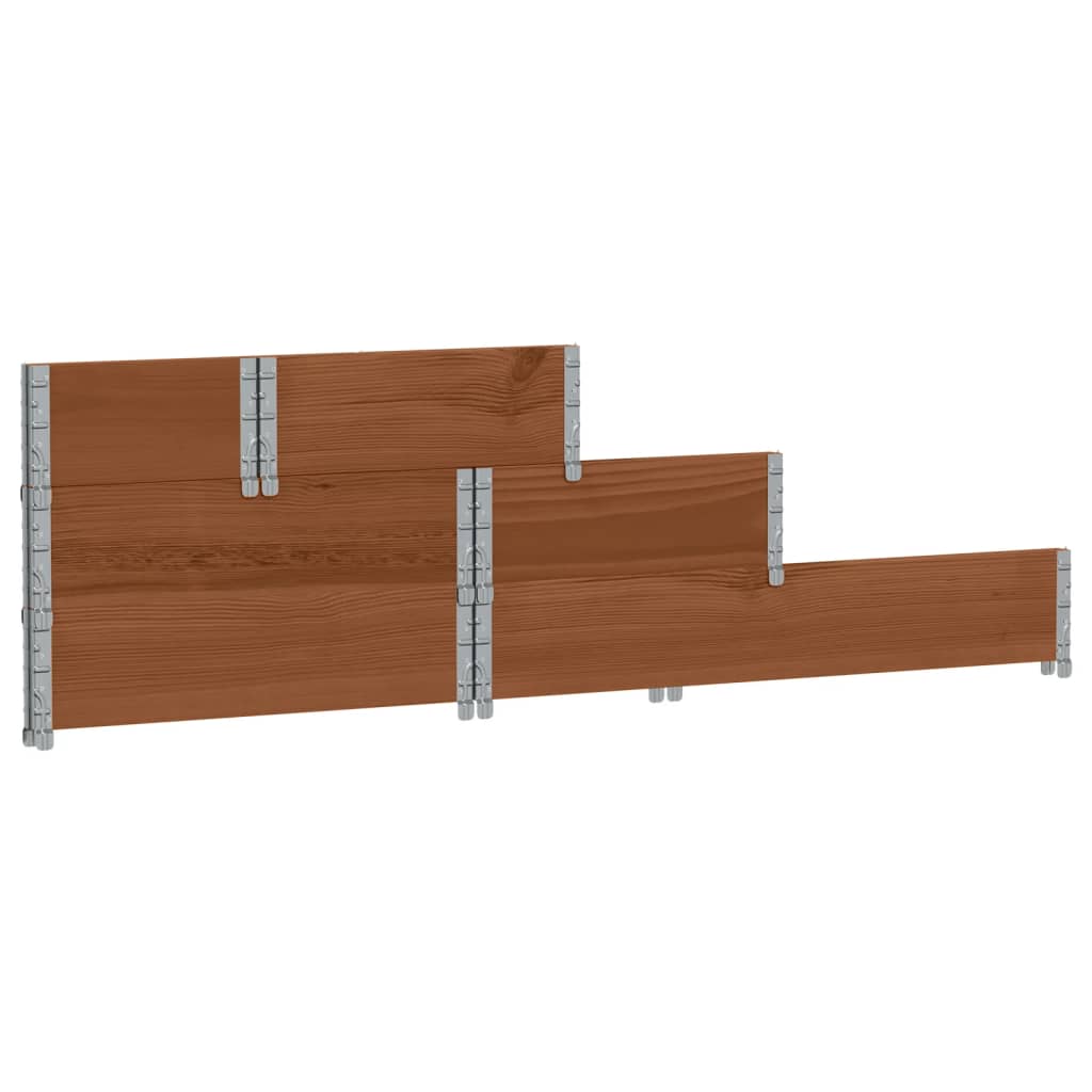 højbed 120x80 cm 3 niveauer massivt fyrretræ brun