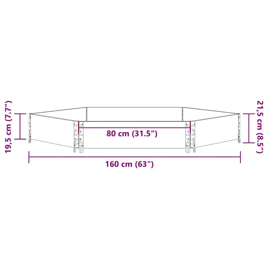 højbed 160x160 cm massivt fyrretræ sekskantet