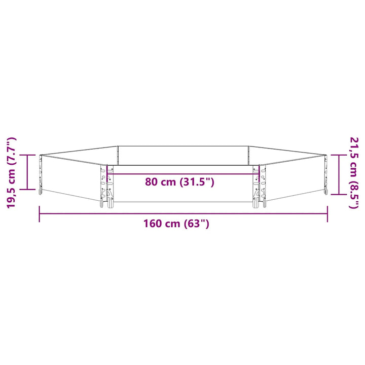højbed 160x160 cm massivt fyrretræ sekskantet