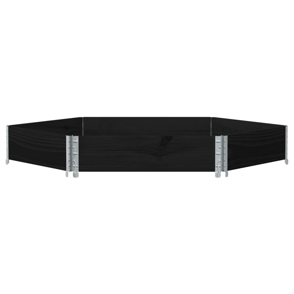 højbed 160x160 cm massivt fyrretræ sekskantet sort