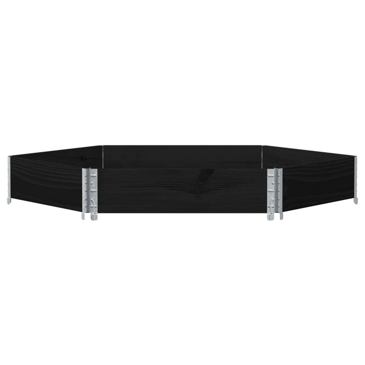 højbed 160x160 cm massivt fyrretræ sekskantet sort
