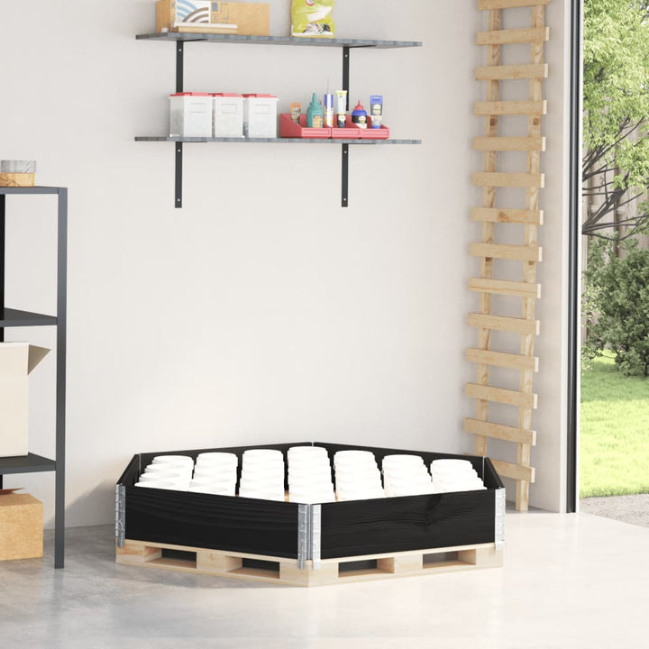 højbed 160x160 cm massivt fyrretræ sekskantet sort