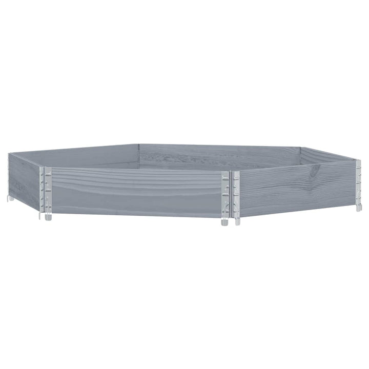 højbed 160x160 cm massivt fyrretræ sekskantet grå