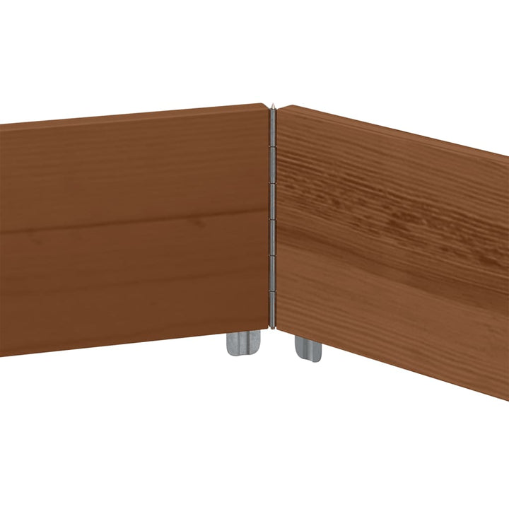 højbed 160x160 cm massivt fyrretræ sekskantet brun