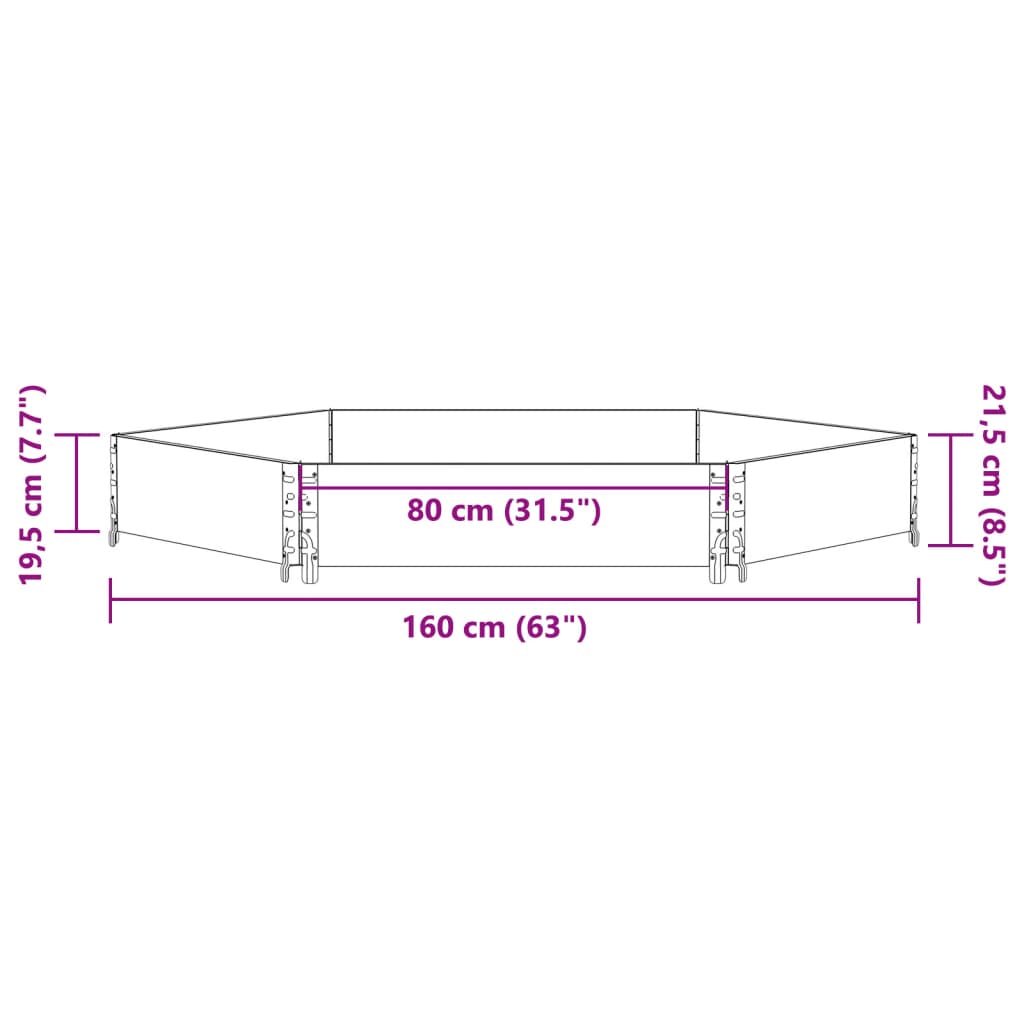 højbed 160x160 cm massivt fyrretræ sekskantet brun