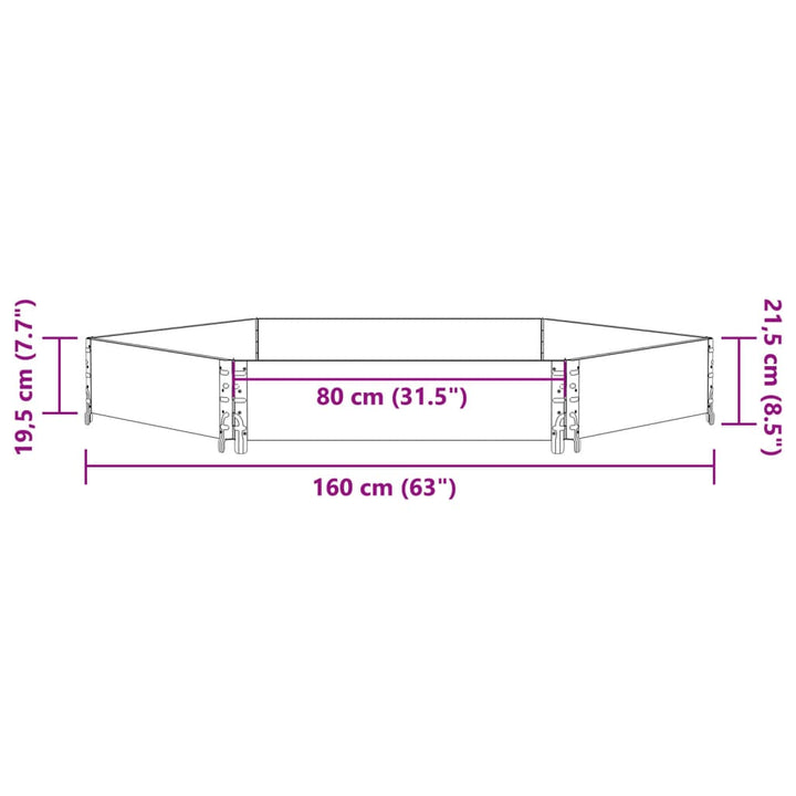 højbed 160x160 cm massivt fyrretræ sekskantet brun