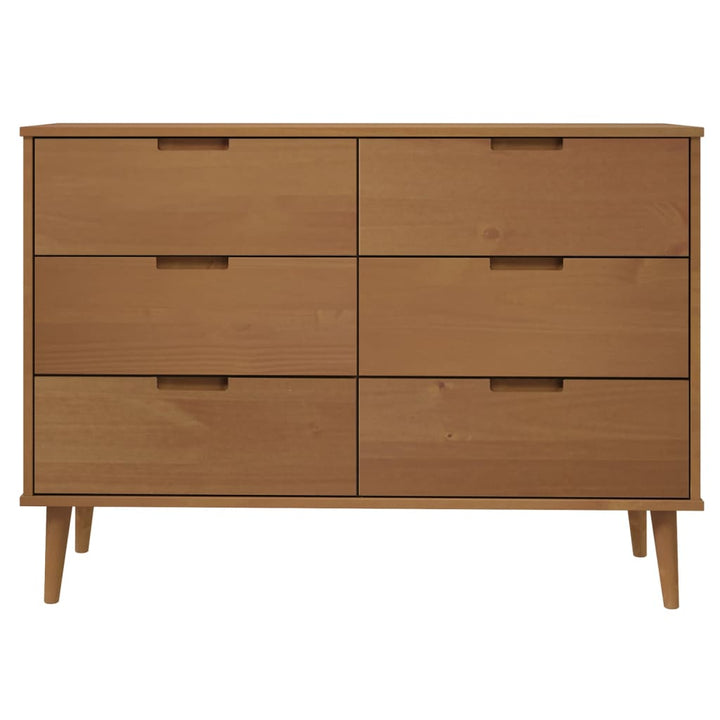 sengebord MOLDE 113x40x80 cm massivt fyrretræ brun