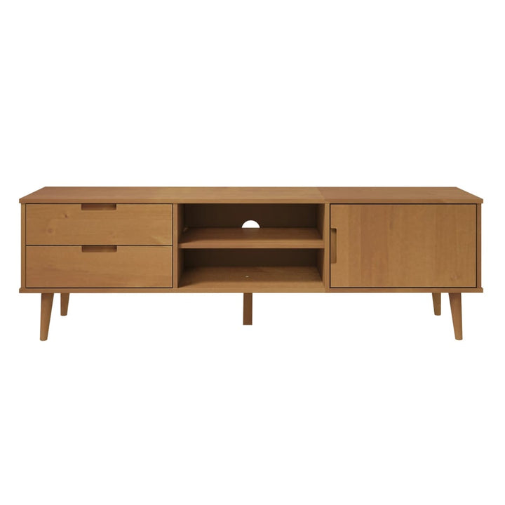 tv-skab MOLDE 158x40x49 cm massivt fyrretræ brun