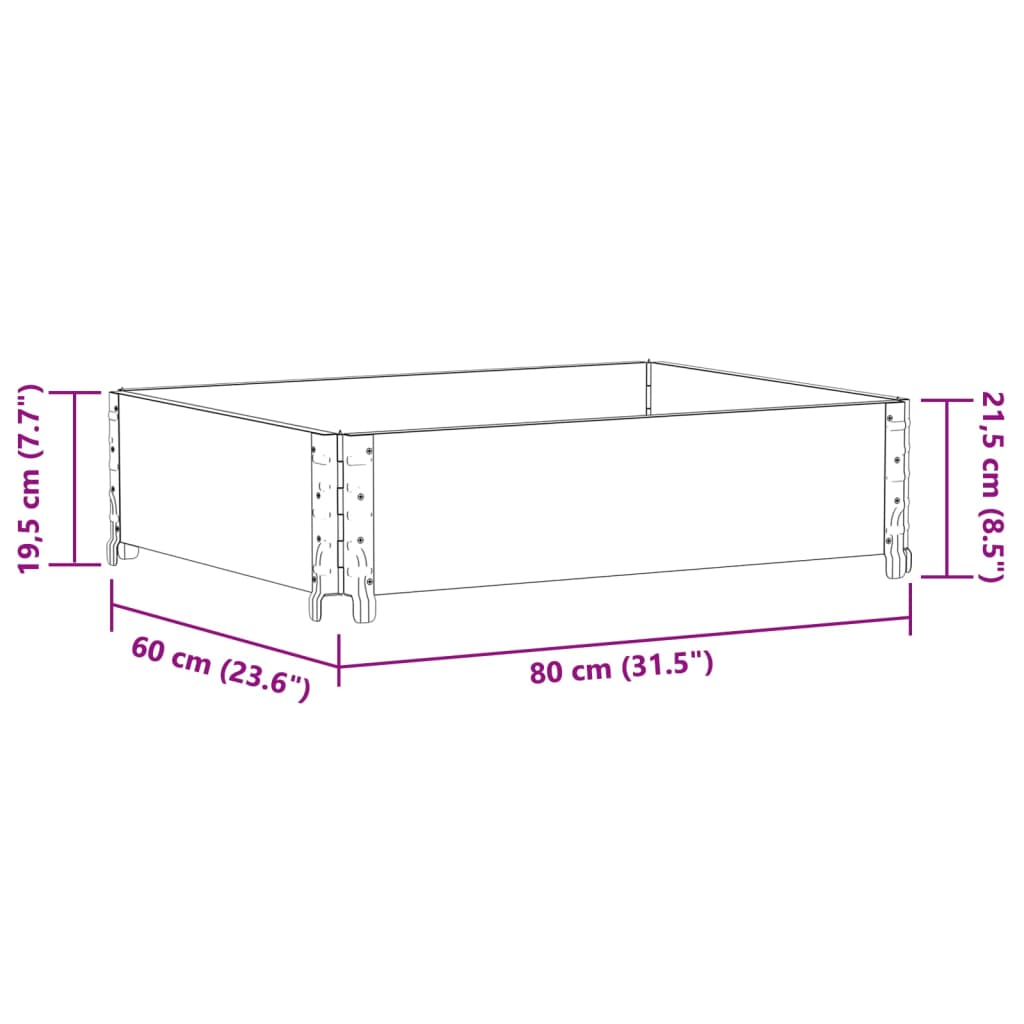 plantekasse 80x60 cm massivt fyrretræ