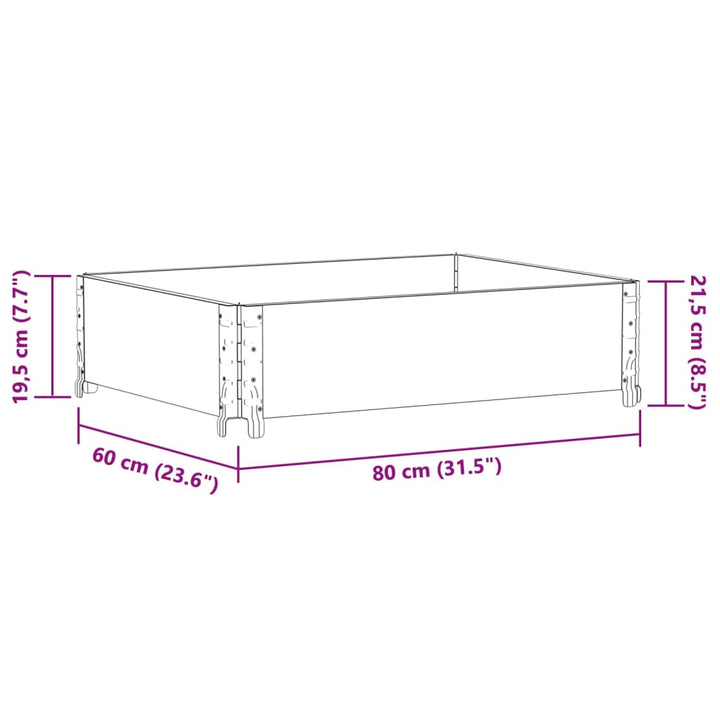 plantekasse 80x60 cm massivt fyrretræ