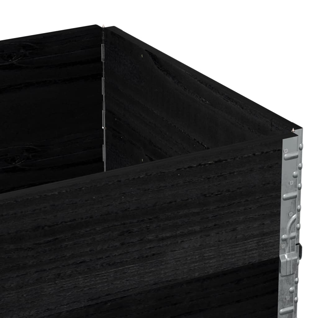plantekasse 80x60 cm massivt fyrretræ sort