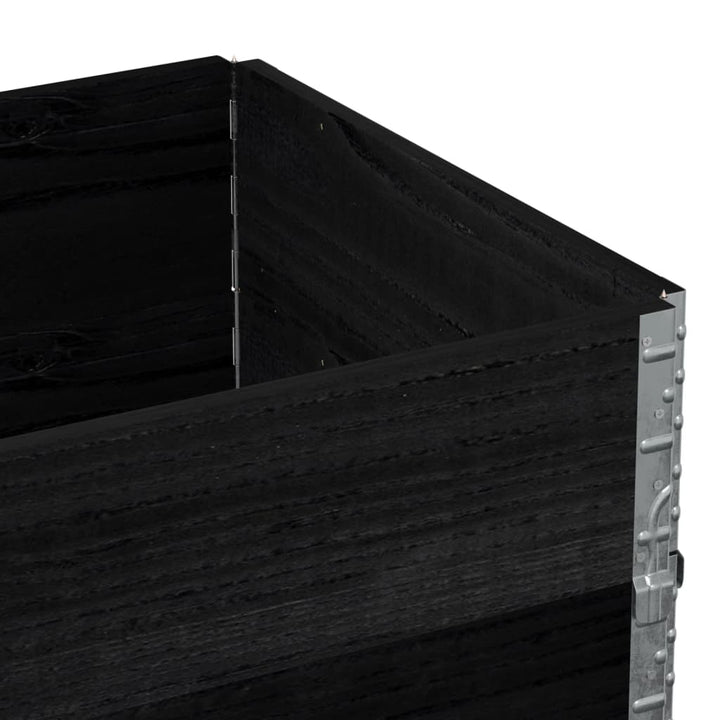 plantekasse 80x60 cm massivt fyrretræ sort
