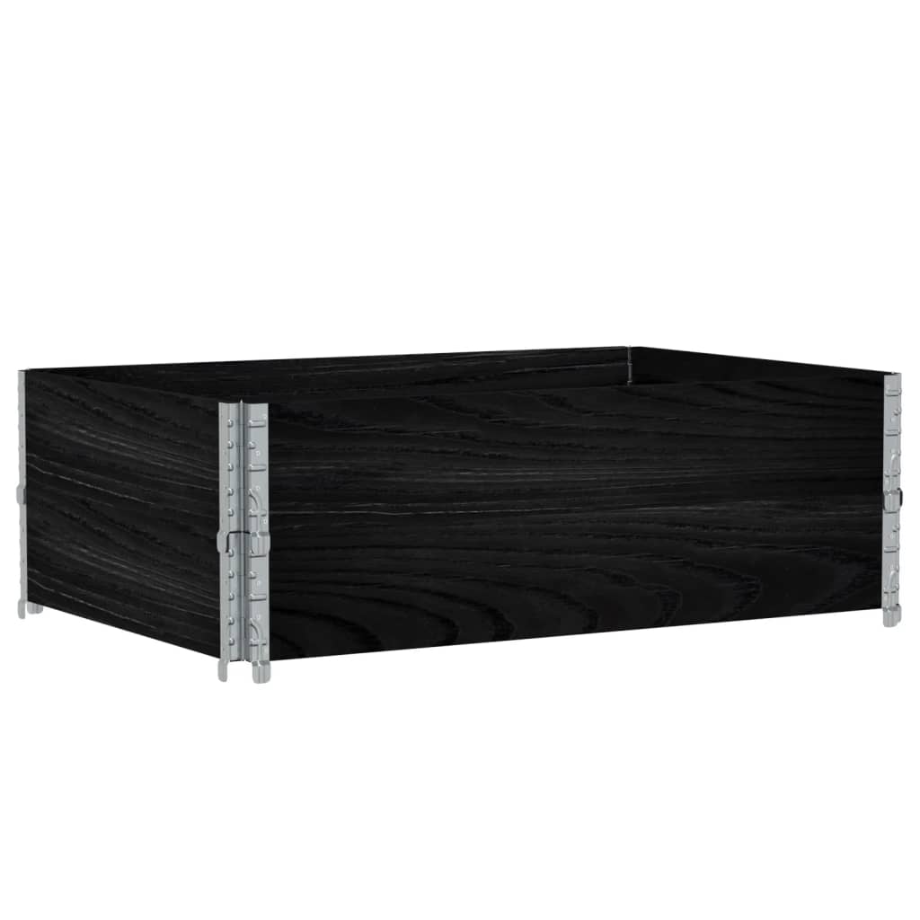 plantekasse 120x80 cm massivt fyrretræ sort
