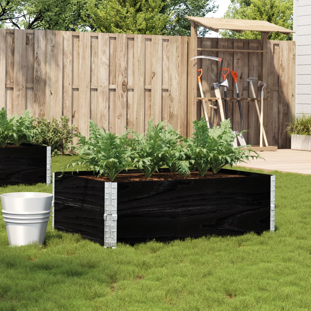 plantekasse 120x80 cm massivt fyrretræ sort