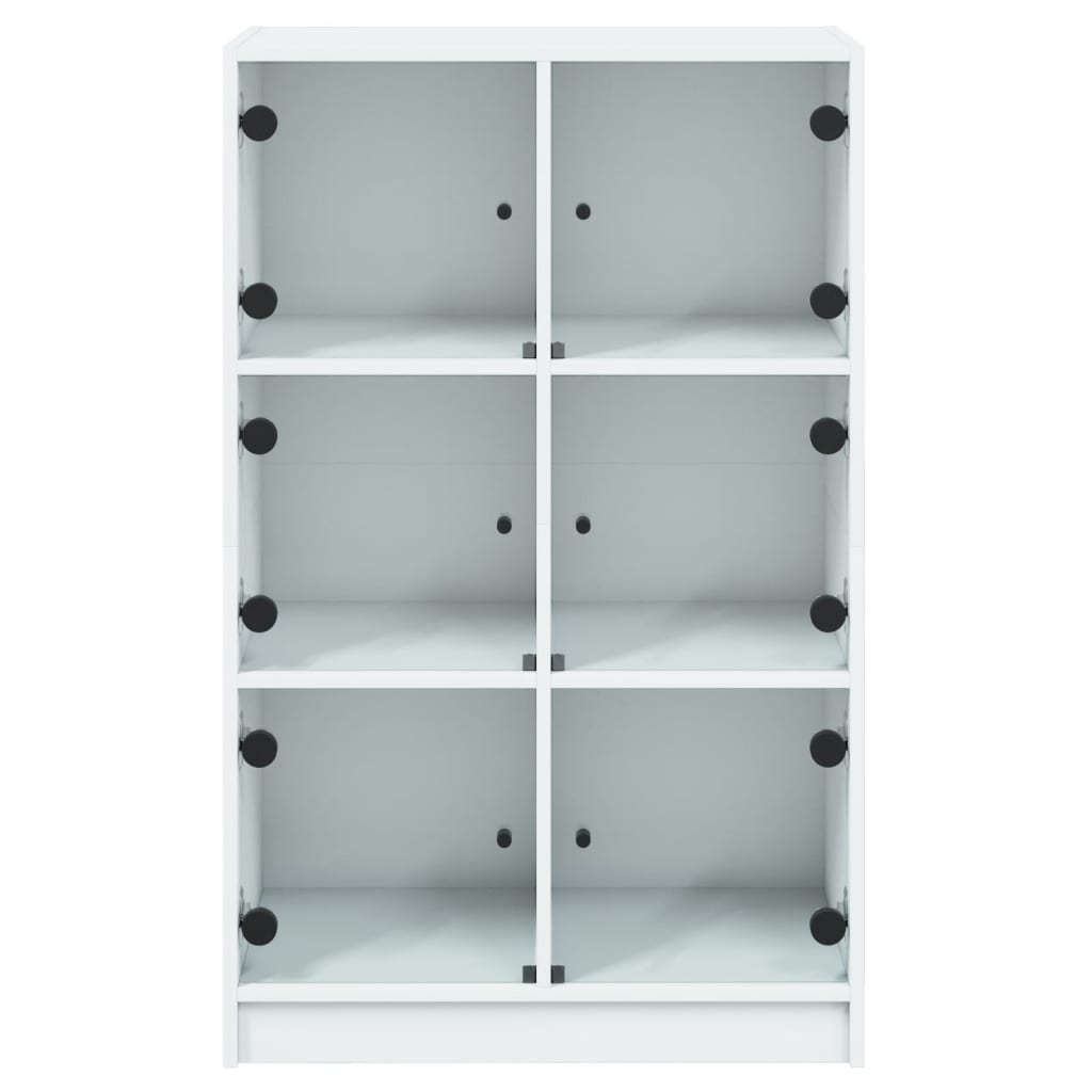 skab med låger 68x37x109 cm konstrueret træ hvid
