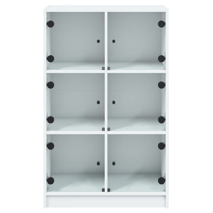 skab med låger 68x37x109 cm konstrueret træ hvid