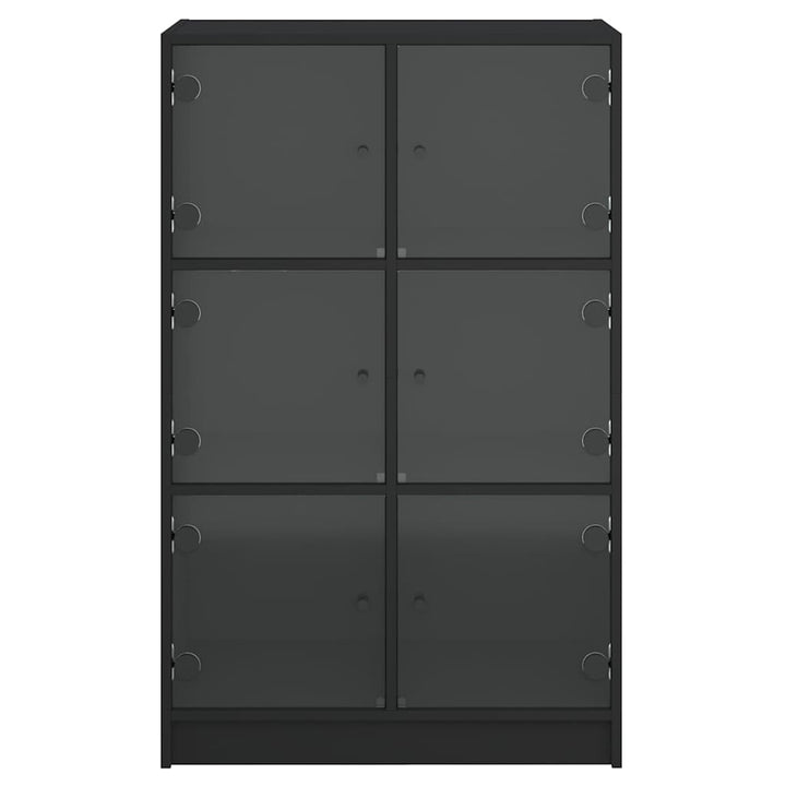 skab med låger 68x37x109 cm konstrueret træ sort