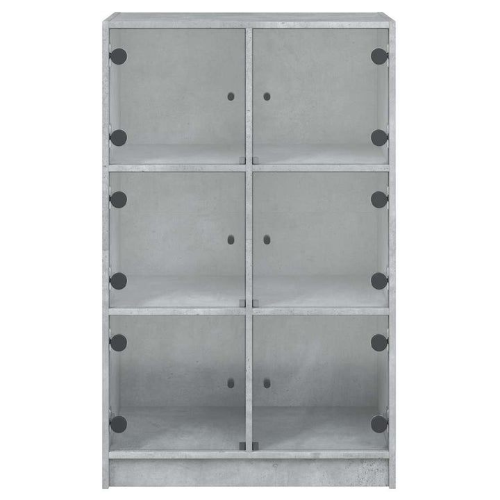 skab med låger 68x37x109 cm konstrueret træ betongrå