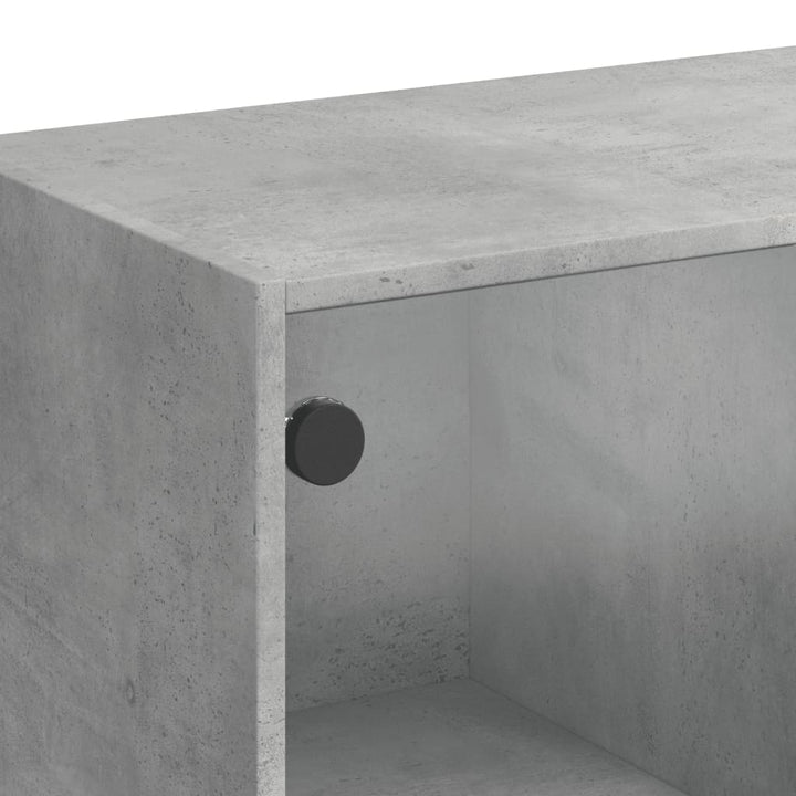skab med låger 68x37x109 cm konstrueret træ betongrå