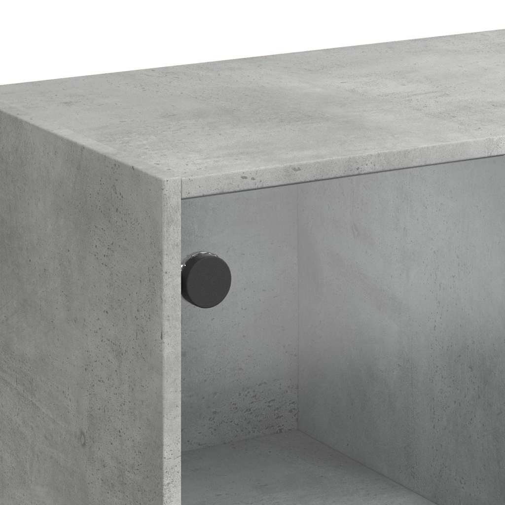 skab med låger 68x37x109 cm konstrueret træ betongrå
