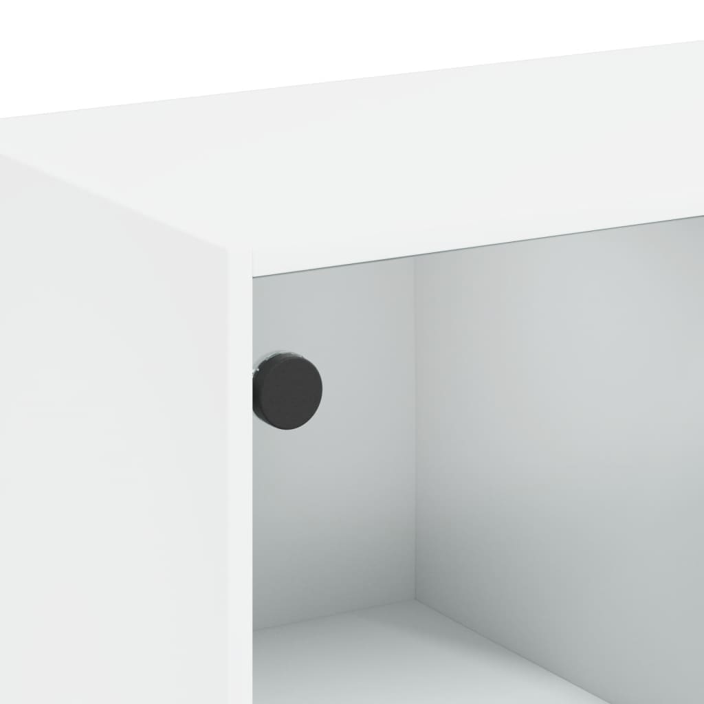 skab med låger 68x37x142 cm konstrueret træ hvid