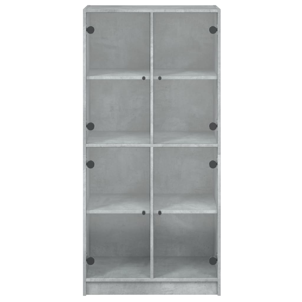 skab med låger 68x37x142 cm konstrueret træ betongrå