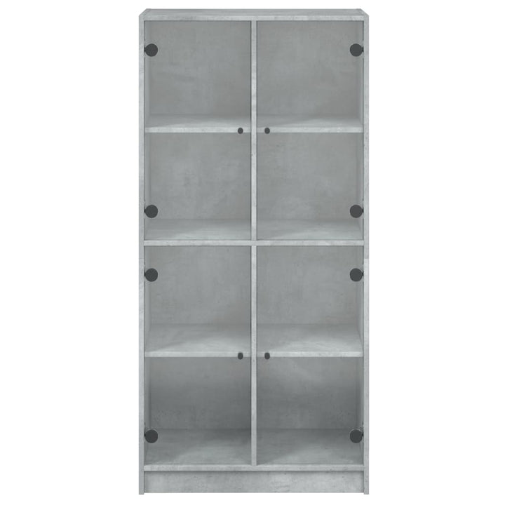 skab med låger 68x37x142 cm konstrueret træ betongrå