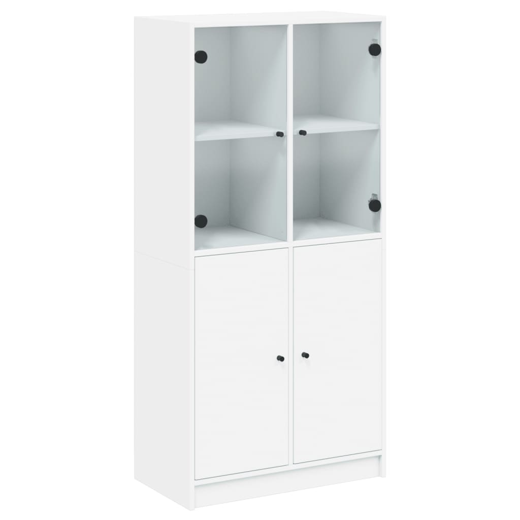 skab med låger 68x37x142 cm konstrueret træ hvid
