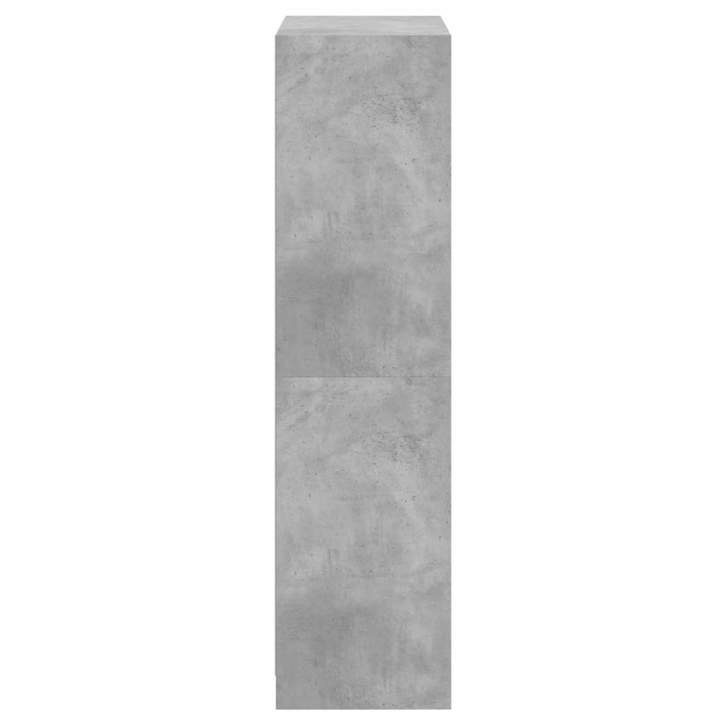 skab med låger 68x37x142 cm konstrueret træ betongrå