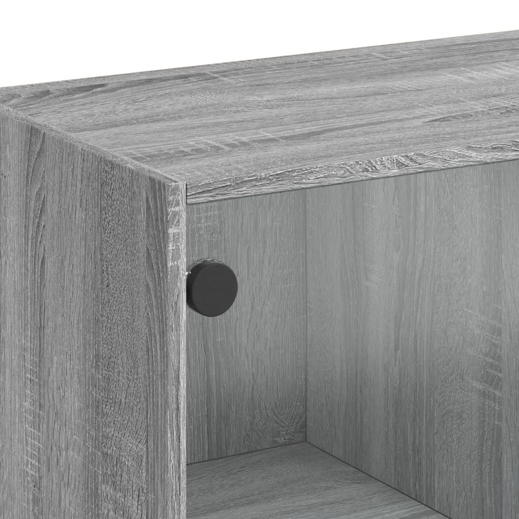 skab med låger 68x37x142 cm konstrueret træ grå sonoma-eg