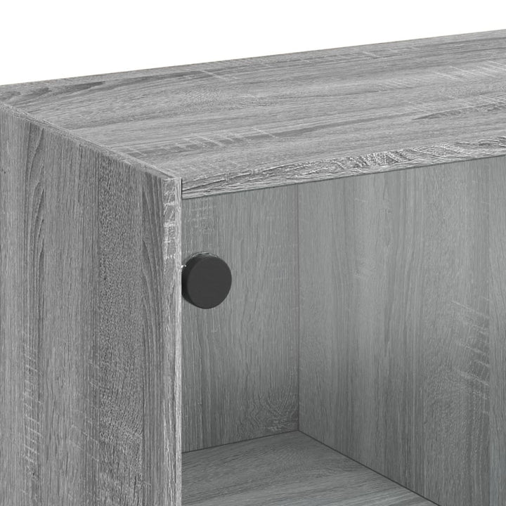 skab med låger 68x37x142 cm konstrueret træ grå sonoma-eg