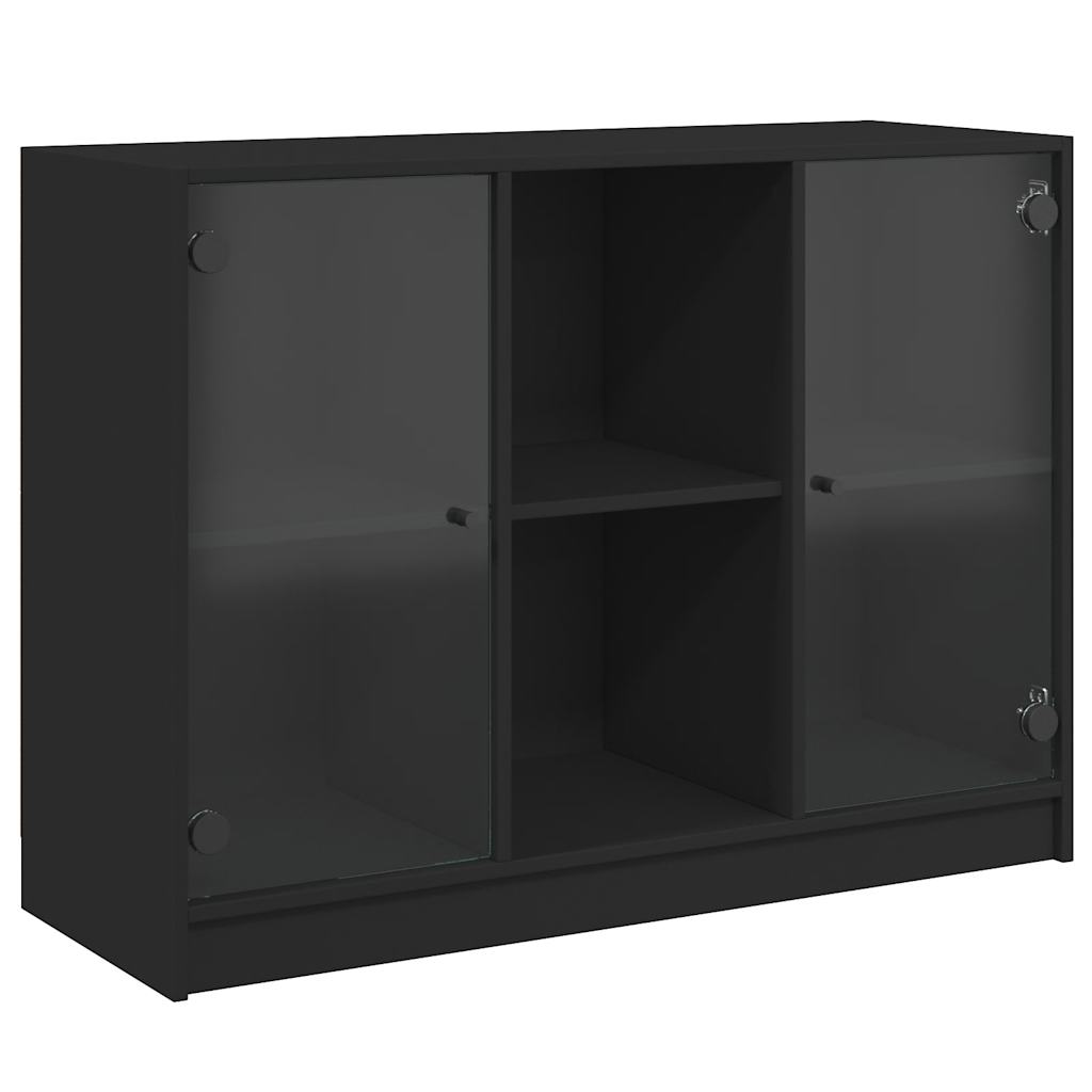 skænk 102x37x75,5 cm konstrueret træ sort
