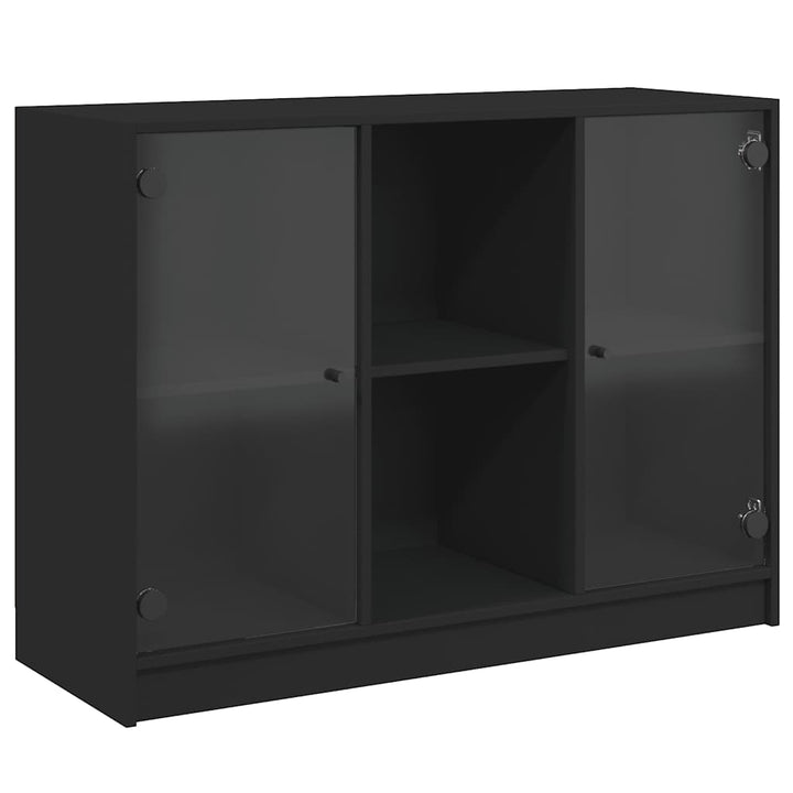 skænk 102x37x75,5 cm konstrueret træ sort