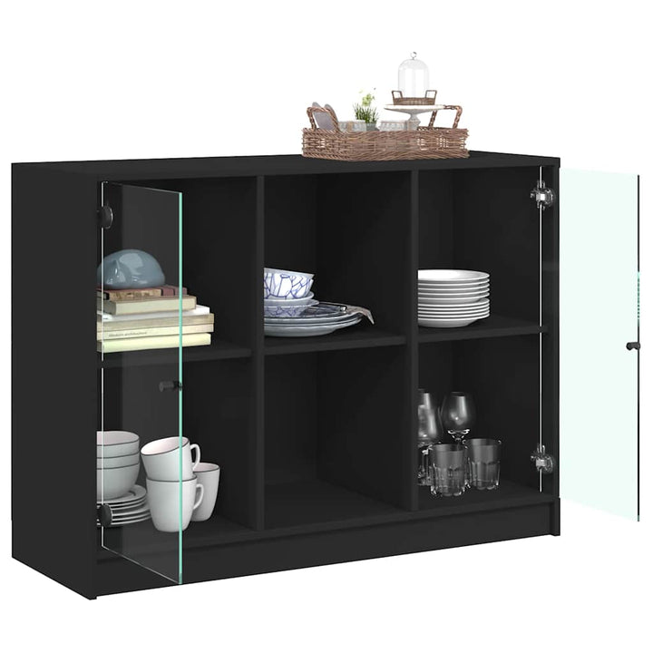 skænk 102x37x75,5 cm konstrueret træ sort