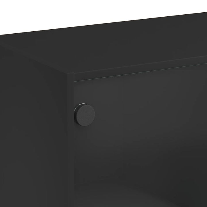 skænk 102x37x75,5 cm konstrueret træ sort
